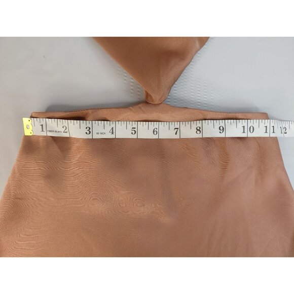 Hello Molly XS Cutout Satin Midi Dress Copper US 2 - Picture 10 of 11